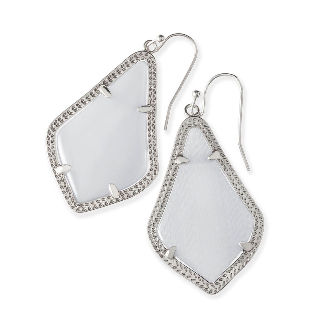 Kendra Scott Alex  Silver Grey Slate Cat Eye